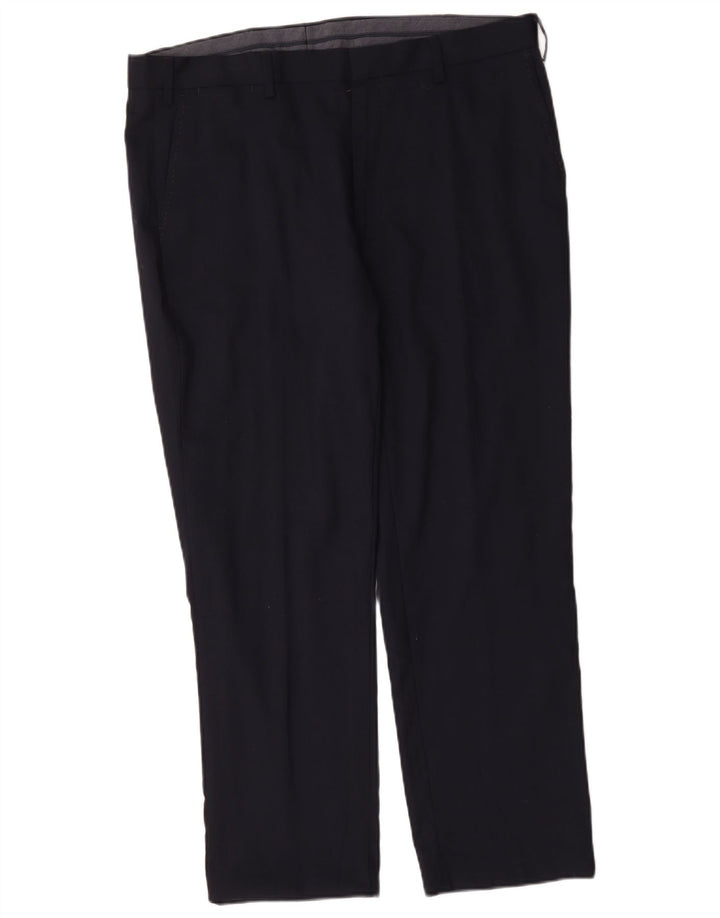 Marks & Spencer Herre Regular Fit Suit Bukser W38 L29 Marineblå Uld