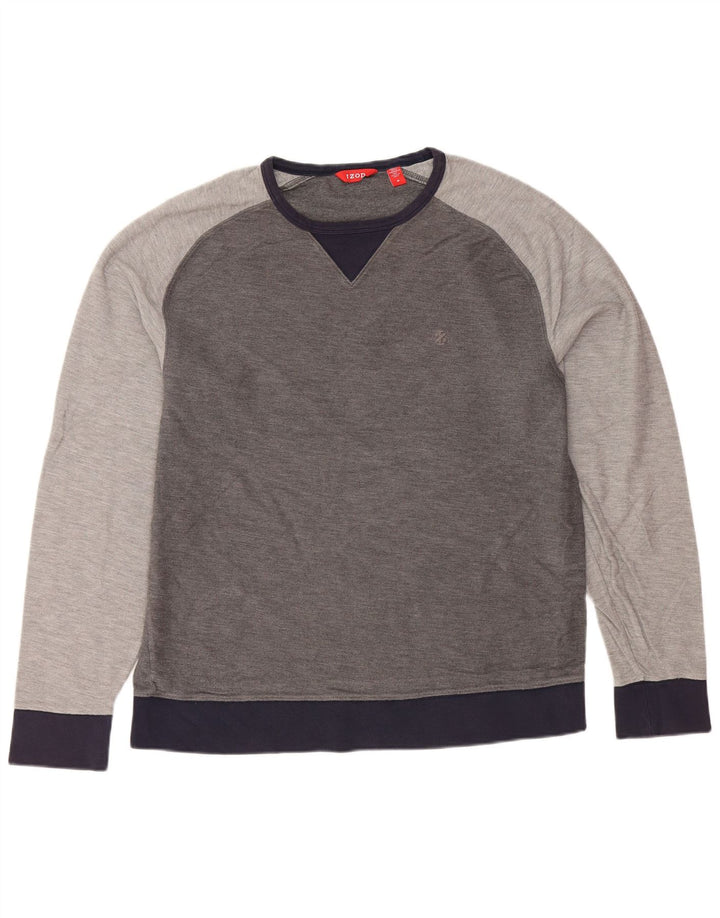 IZOD Sweatshirt til mænd Medium Grå Colourblock Bomuld
