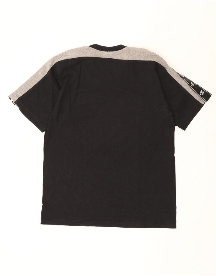 Champion Herre Grafisk T-Shirt Top Stor Sort Colourblock