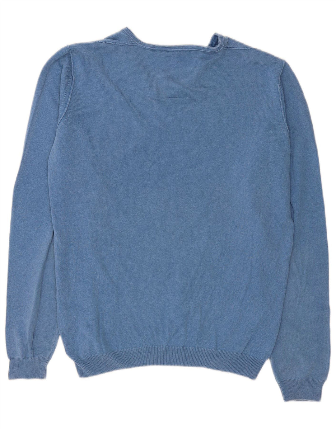 Trussardi Jeans Herre V-hals sweater mellemblå bomuld