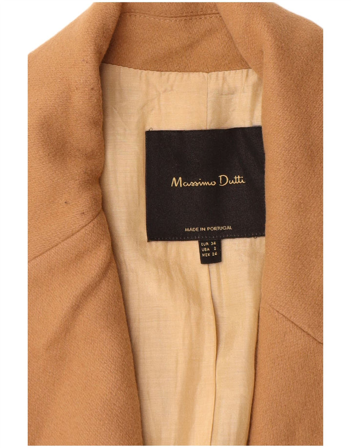 Massimo Dutti Dame Overfrakke EU 34 2XS Beige Uld
