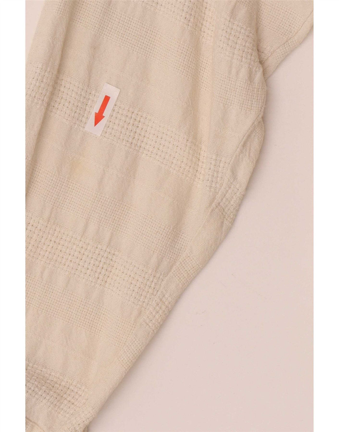 Vintage herreskjorte stor råhvid geometrisk linned