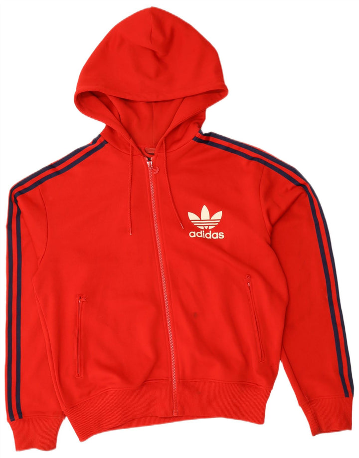 Adidas Hættetrøje med lynlås til mænd Stor rød polyester