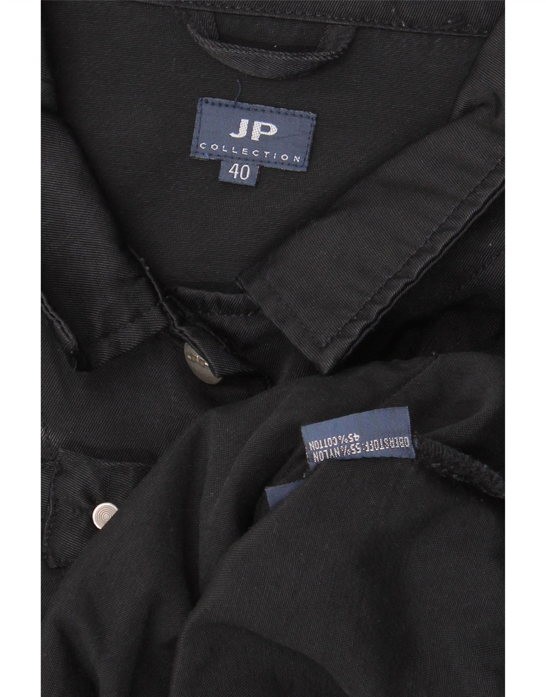 JP COLLECTION Dame Crop Bomber Jacket EU 40 Medium Sort Nylon