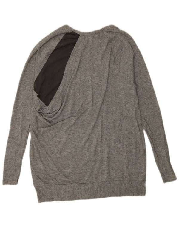 Zara Dame Boat Neck Jumper Sweater UK 10 Small Grey Colourblock