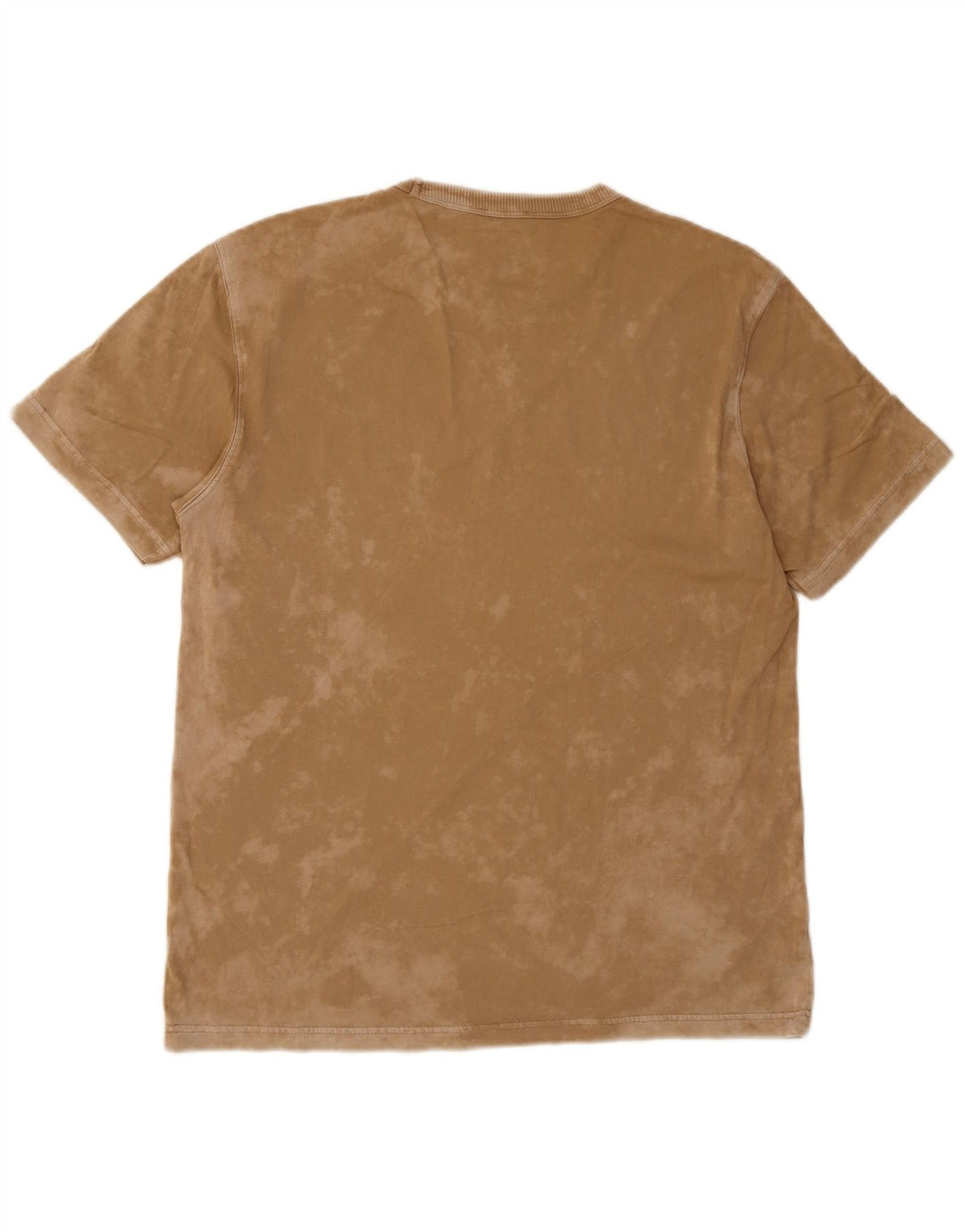 Benetton Herre Acid Wash T-Shirt Top Stor Brun