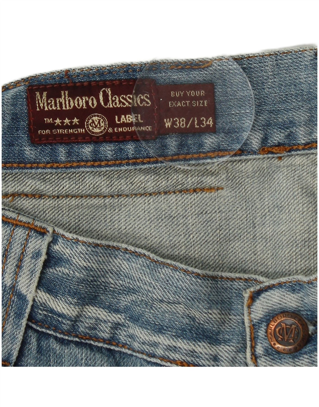 Marlboro Classics Straight Jeans til mænd W38 L34 Blå Bomuld