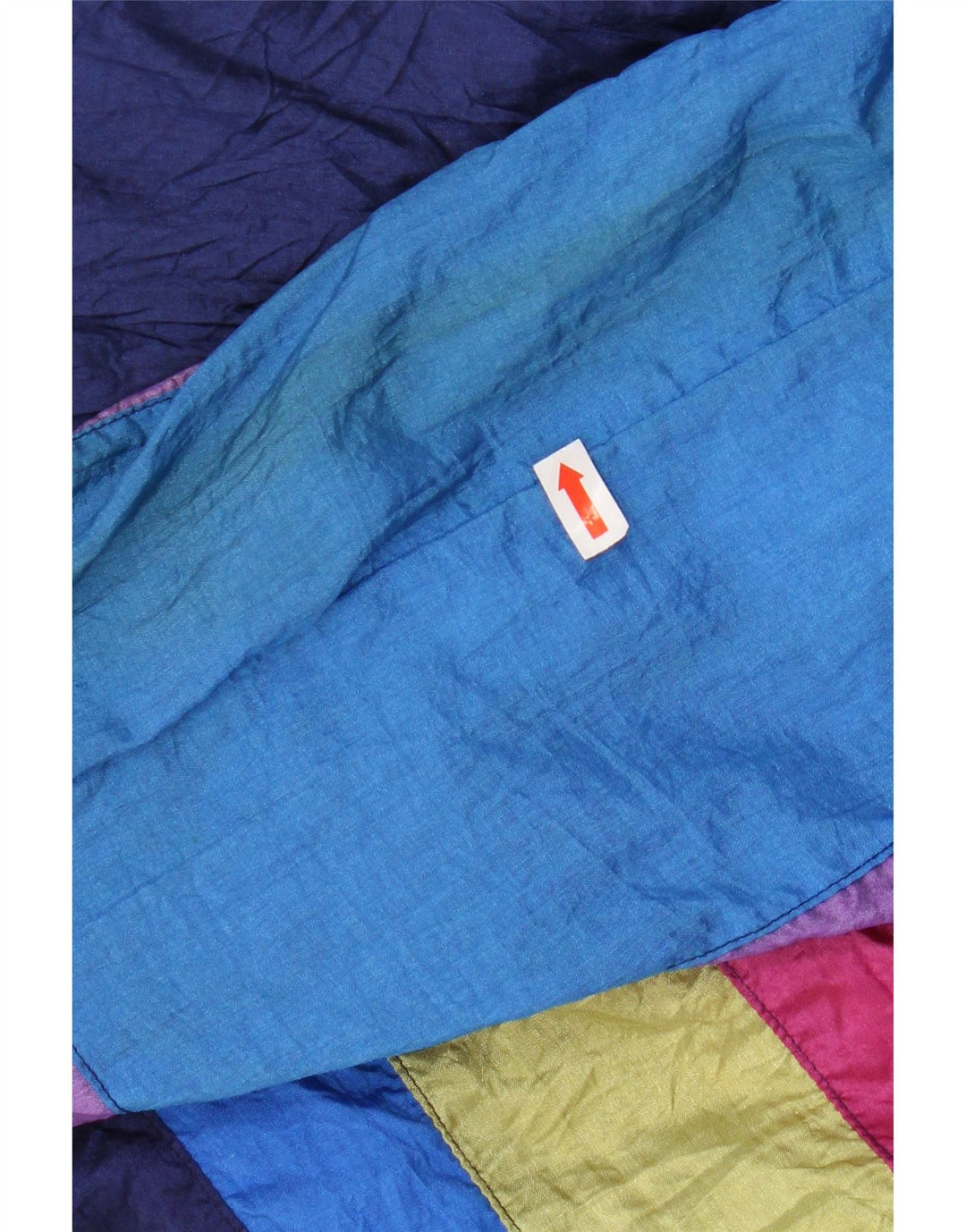 VINTAGE Træningsdragt til mænd Topjakke XL Marineblå Colourblock Nylon