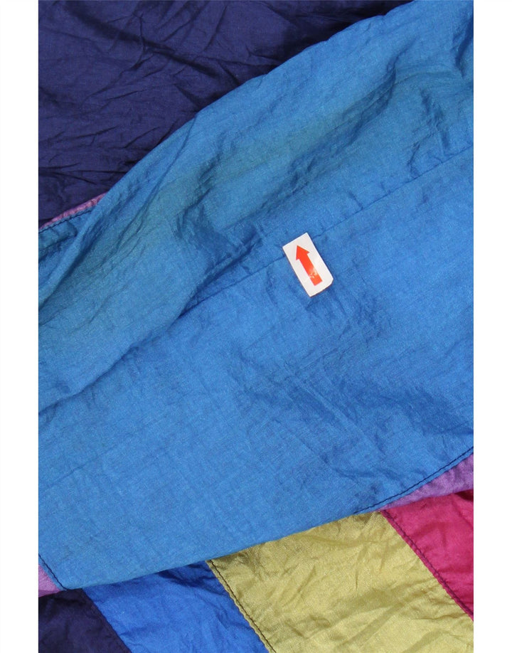 VINTAGE Træningsdragt til mænd Topjakke XL Marineblå Colourblock Nylon
