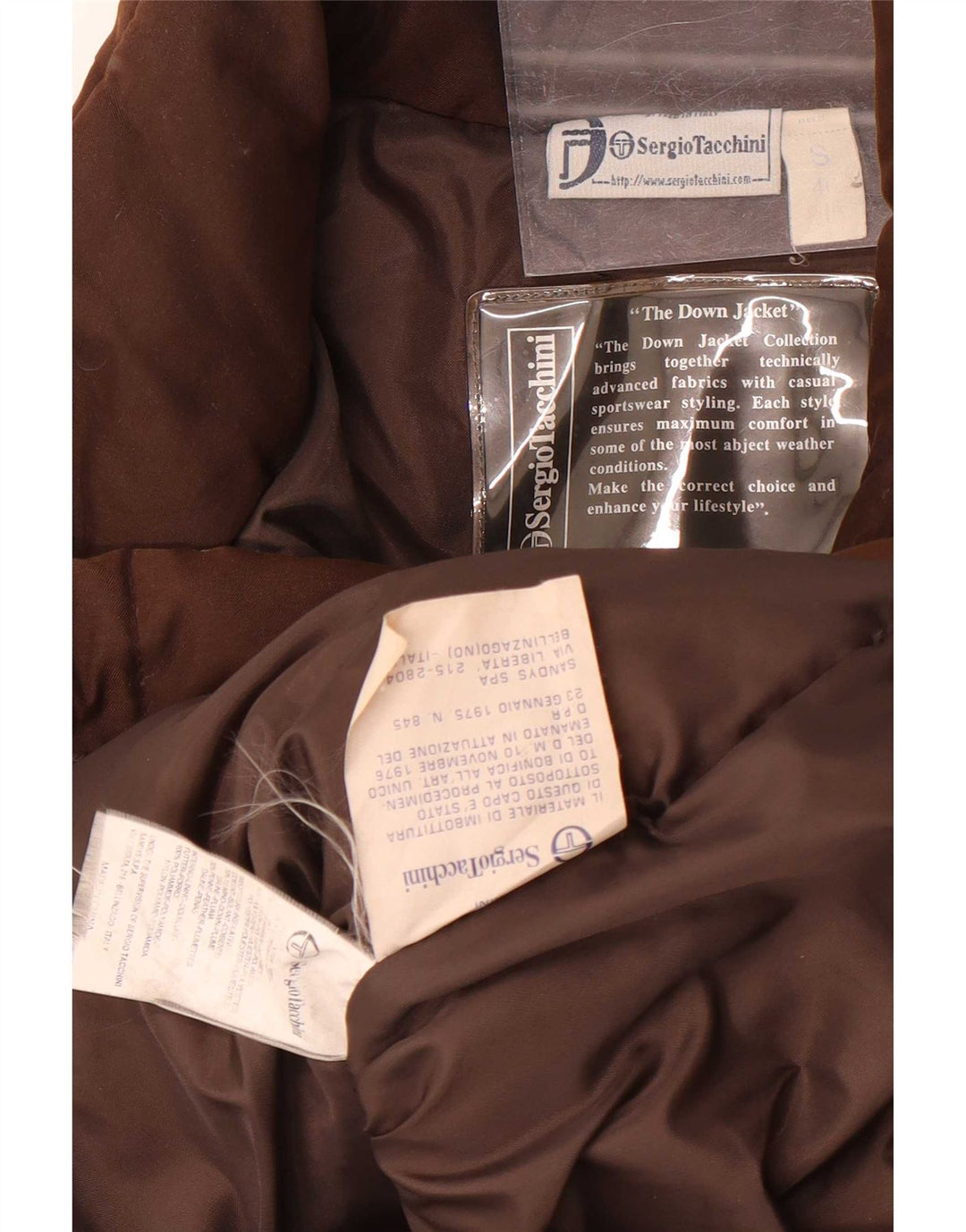Sergio Tacchini Dame Oversized Polstret Frakke UK 10 Lille brun polyamid