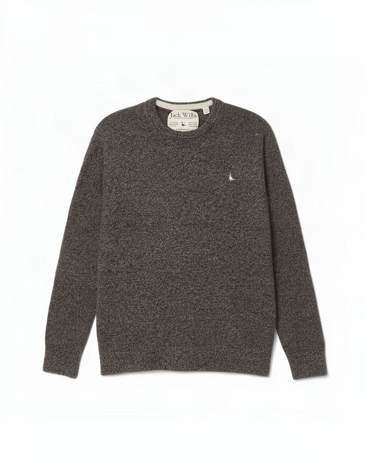 Jack Wills Dame sweater med rund hals, UK 12 Medium Grey Flecked