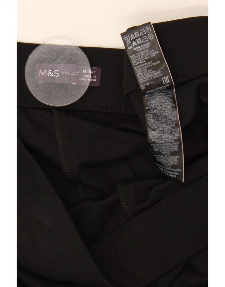 MARKS & SPENCER Højtaljede fritidsbukser til kvinder UK 18 XL W34 L27 Sort