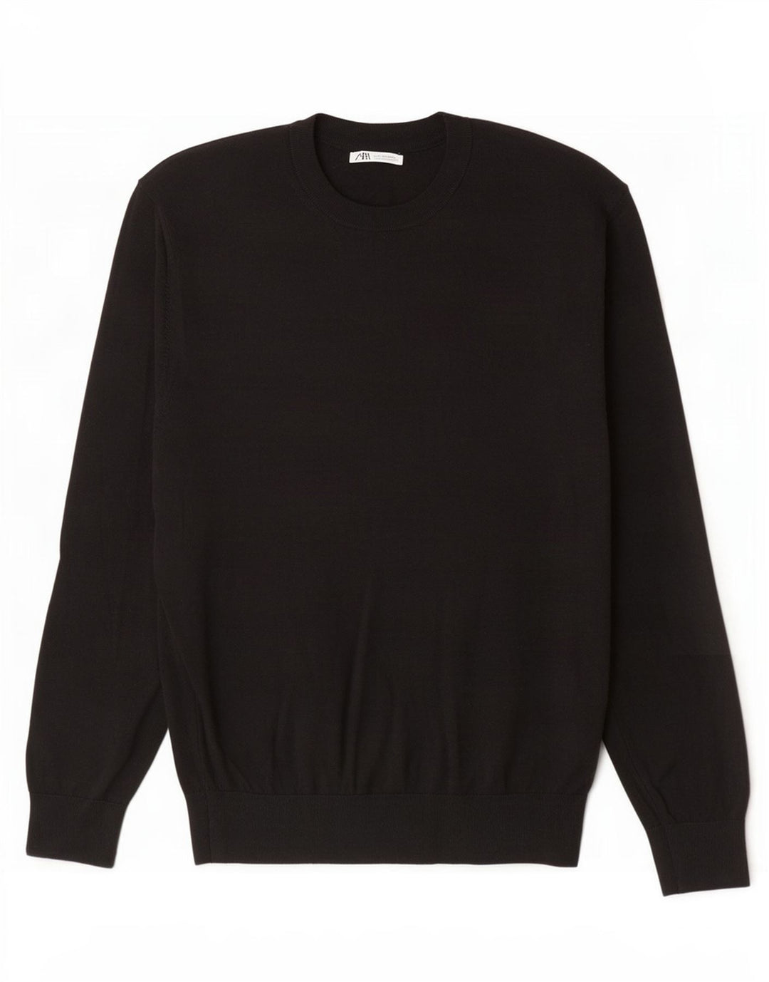 Zara Herre Crew Neck Jumper Sweater XL Sort Akryl