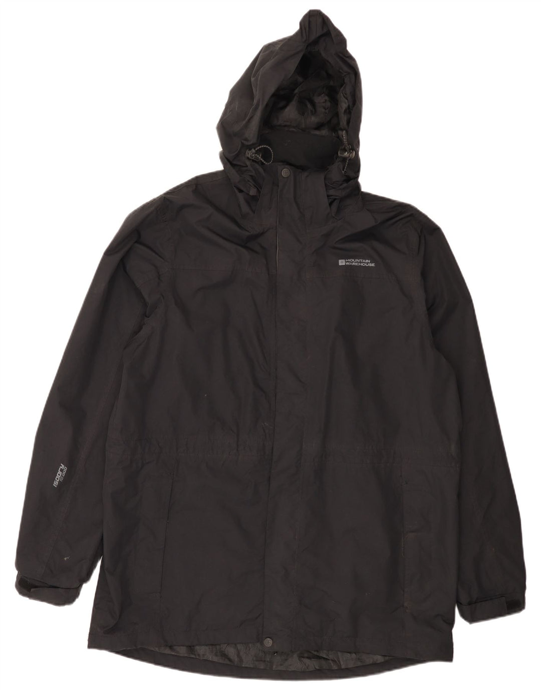 Mountain Warehouse Herre Hooded Raincoat UK 40 Large Black Nylon
