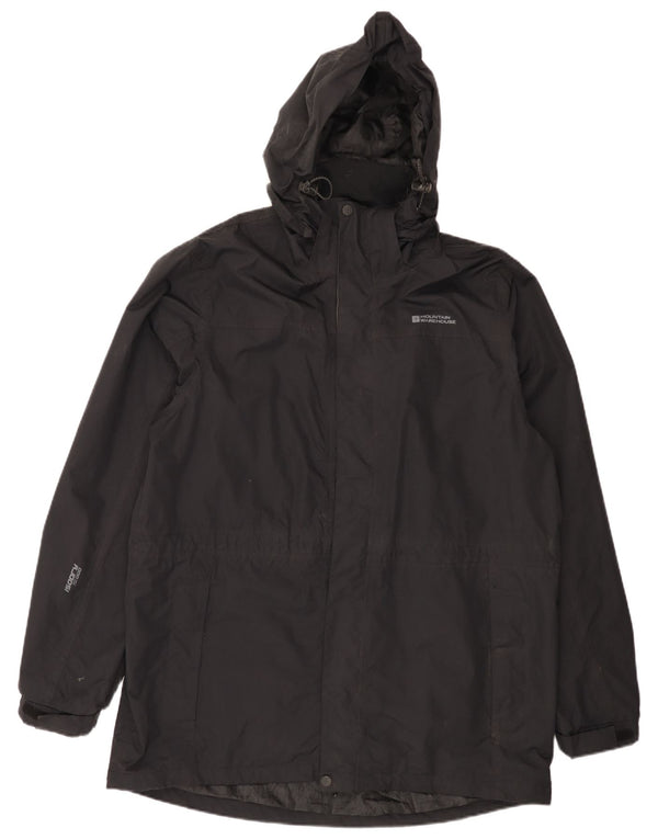 Mountain Warehouse Mens Hooded Raincoat UK 40 Large Black Nylon