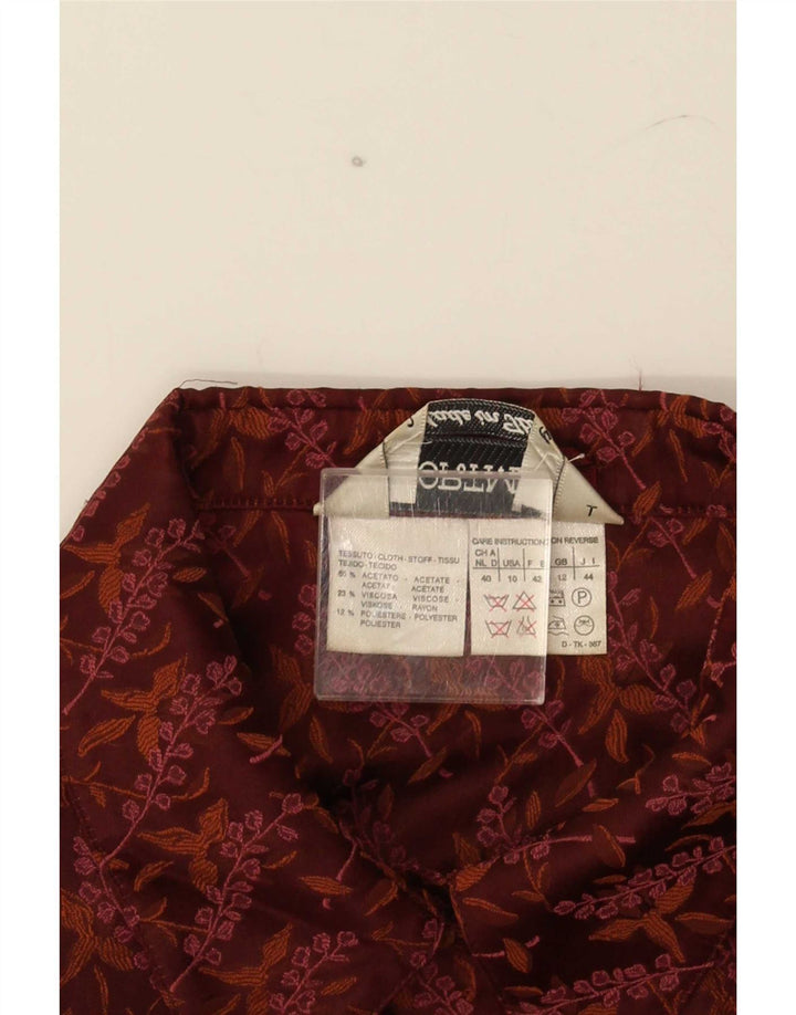 Sportmax Dame Kortærmet Blazer Jacket UK 12 Medium Brown Floral