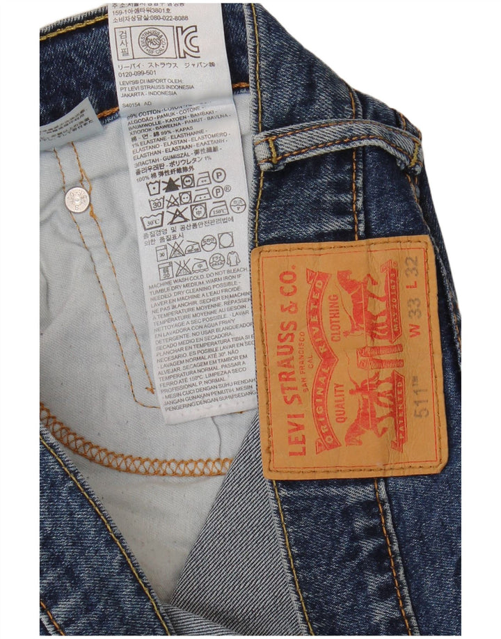 Levi's Herre 511 Slim Jeans W33 L32 Blå Bomuld