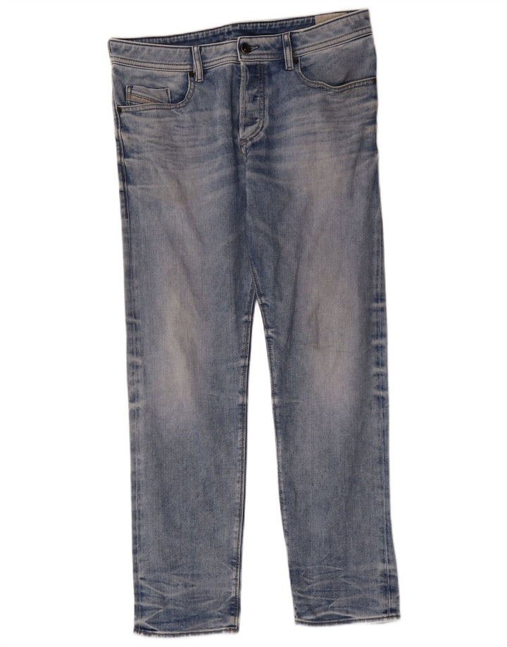Diesel Straight Jeans til mænd W34 L30 Blå Bomuld