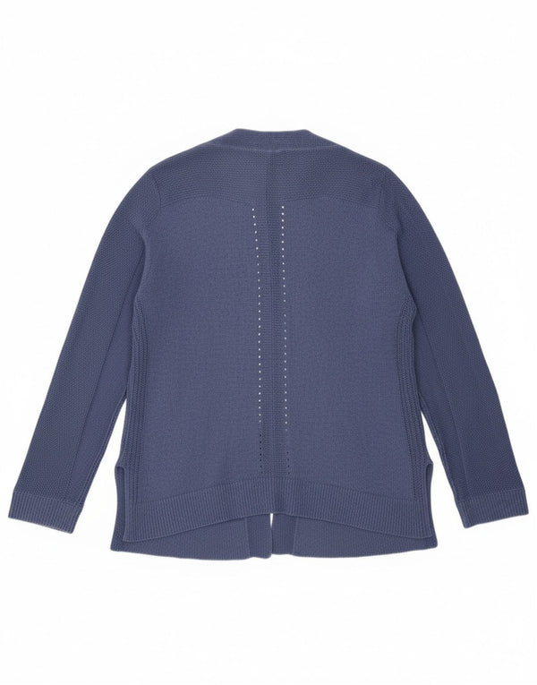 White Stuff Womens Open Cardigan Sweater UK 16 Large Blue Cotton