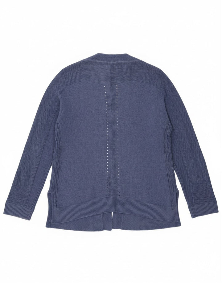 White Stuff Womens Open Cardigan Sweater UK 16 Large Blue Cotton