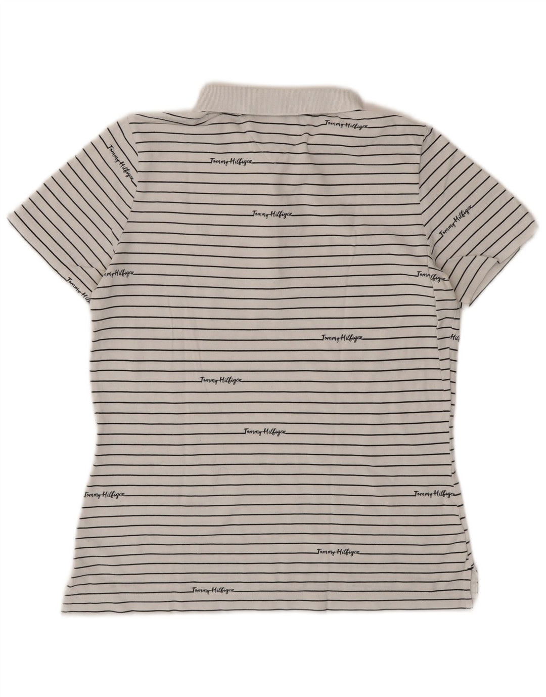 TOMMY HILFIGER Grafisk poloshirt til kvinder UK 14 Mellem hvid stribet