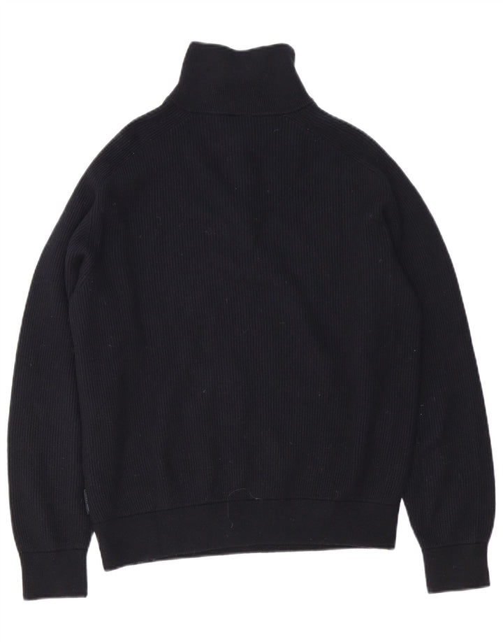Armani Exchange Herre Zip Neck Jumper Sweater Stor Sort Bomuld