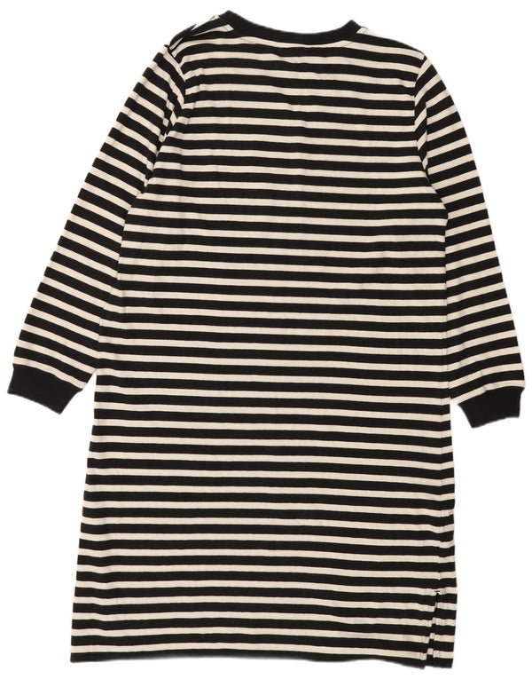 Marks & Spencer Dame Jumper Dress UK 14 Stor sort stribet bomuld
