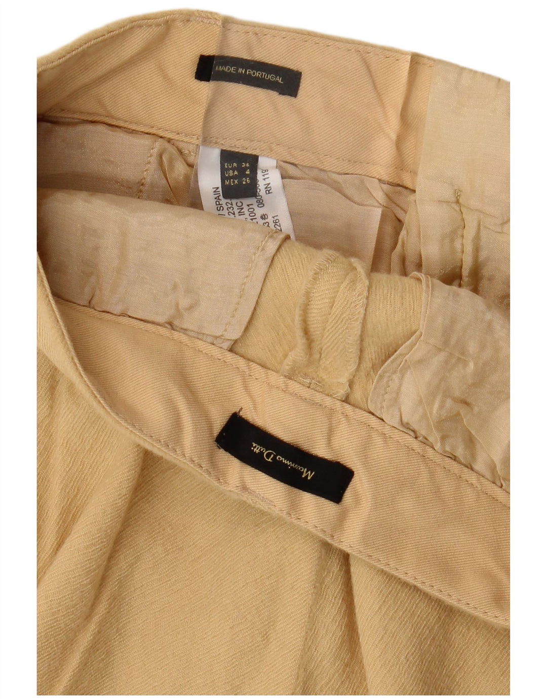 MASSIMO DUTTI Lige Chinobukser til kvinder EU 36 XS W26 L26 Beige Uld