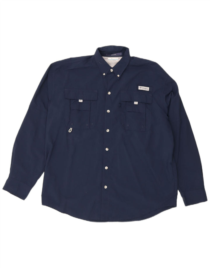 Columbia Herre Omni-Shade skjorte Medium Navy Blue Nylon