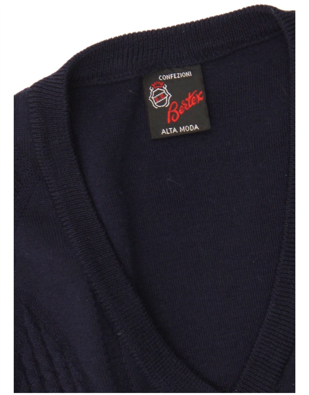 Vintage Vest Tank Top Medium Navy Blue Argyle/Diamond Virgin Wool