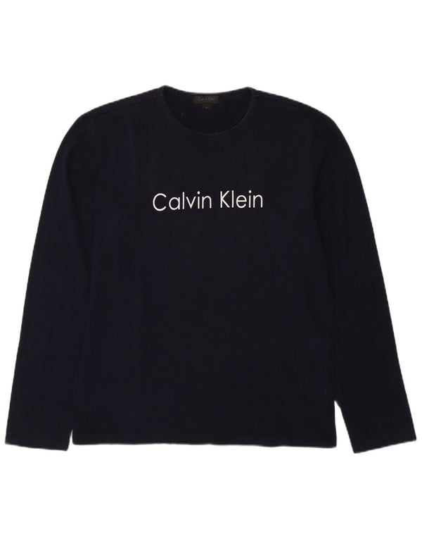 Calvin Klein Herre grafisk top Langærmet medium marineblå bomuld