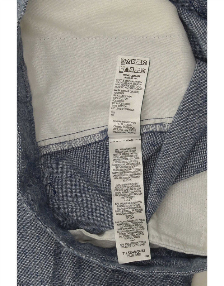 Marks & Spencer Straight Chino-bukser til mænd W42 L31 Blå hør