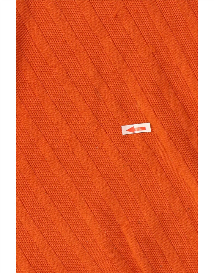 Marks & Spencer Herre Autograph Crew Neck Jumper Sweater Stor Orange Bomuld