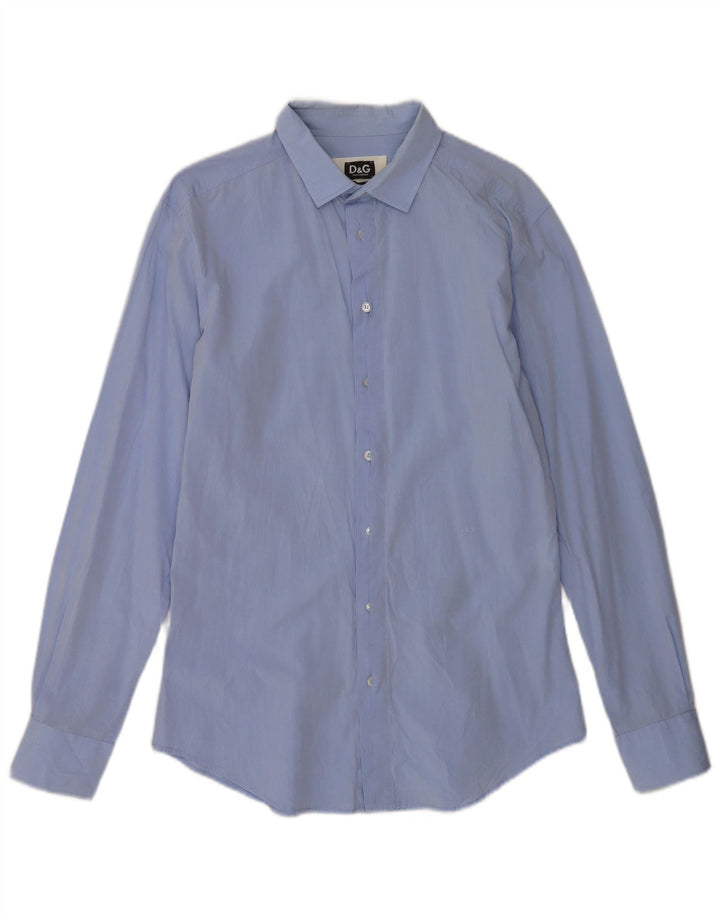Dolce & Gabbana Herre Slim Fit Skjorte IT 50 Medium Blue Cotton