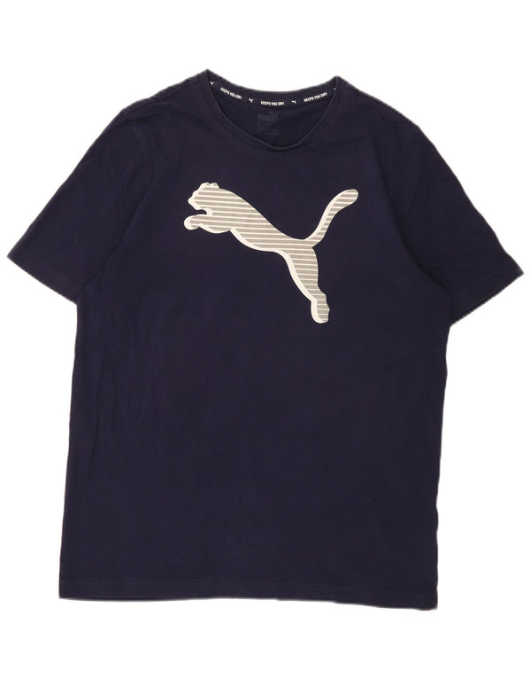 Puma Herre grafisk T-shirt Top Medium Navy Blue