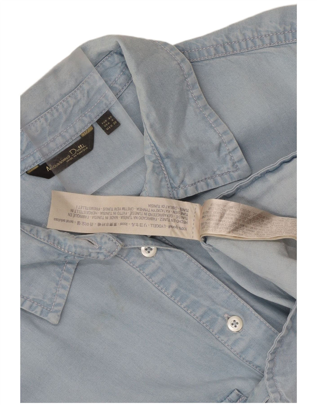 Massimo Dutti Dame Langærmet Skjortekjole EU 40 Medium Blue Lyocell