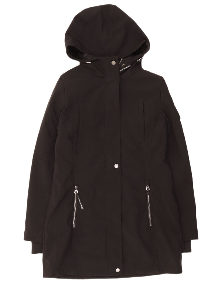 French Connection Dame Hooded Parka Jacket UK 10 Small Black