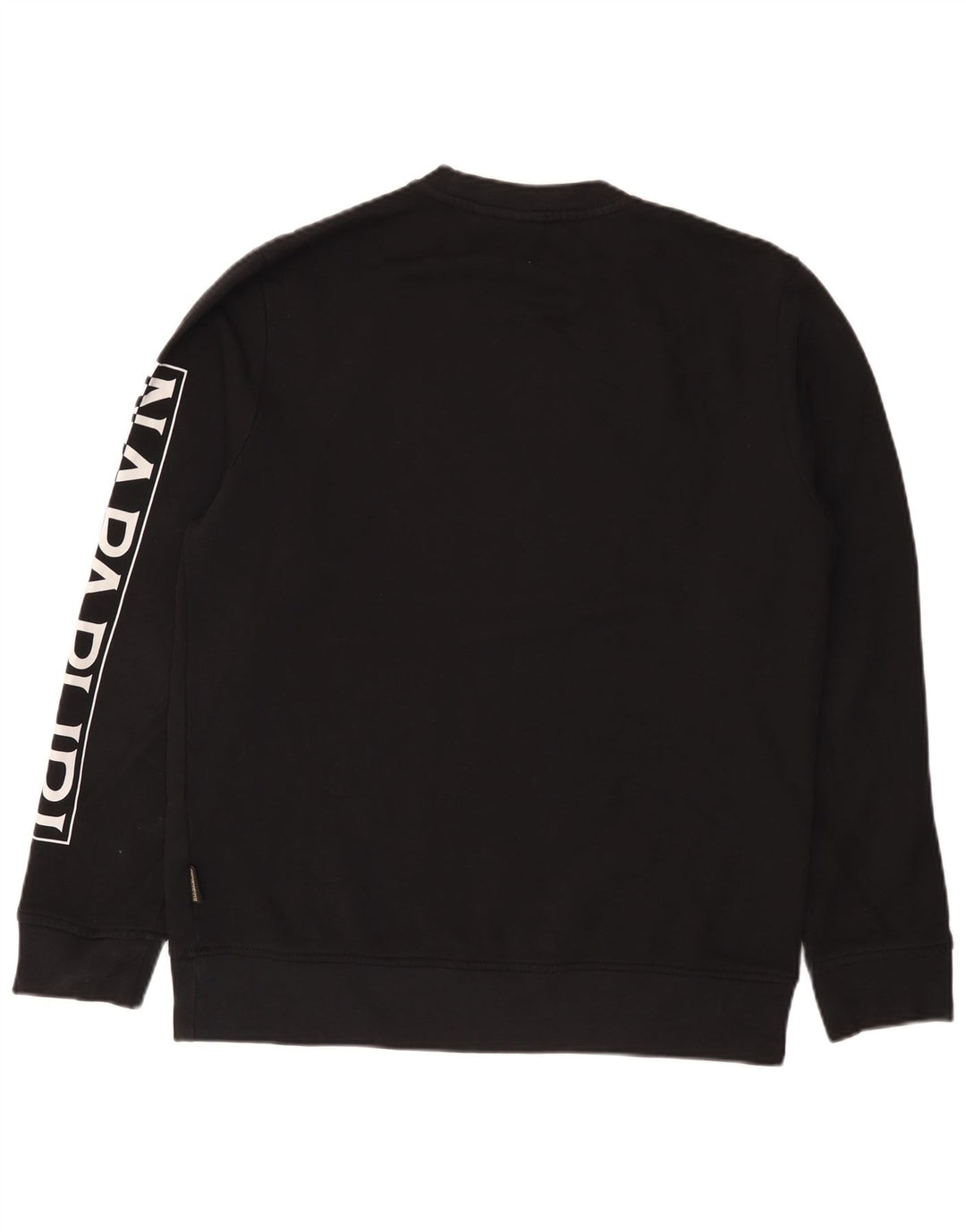 Napapijri Herre Grafisk Sweatshirt Jumper Medium Sort Bomuld