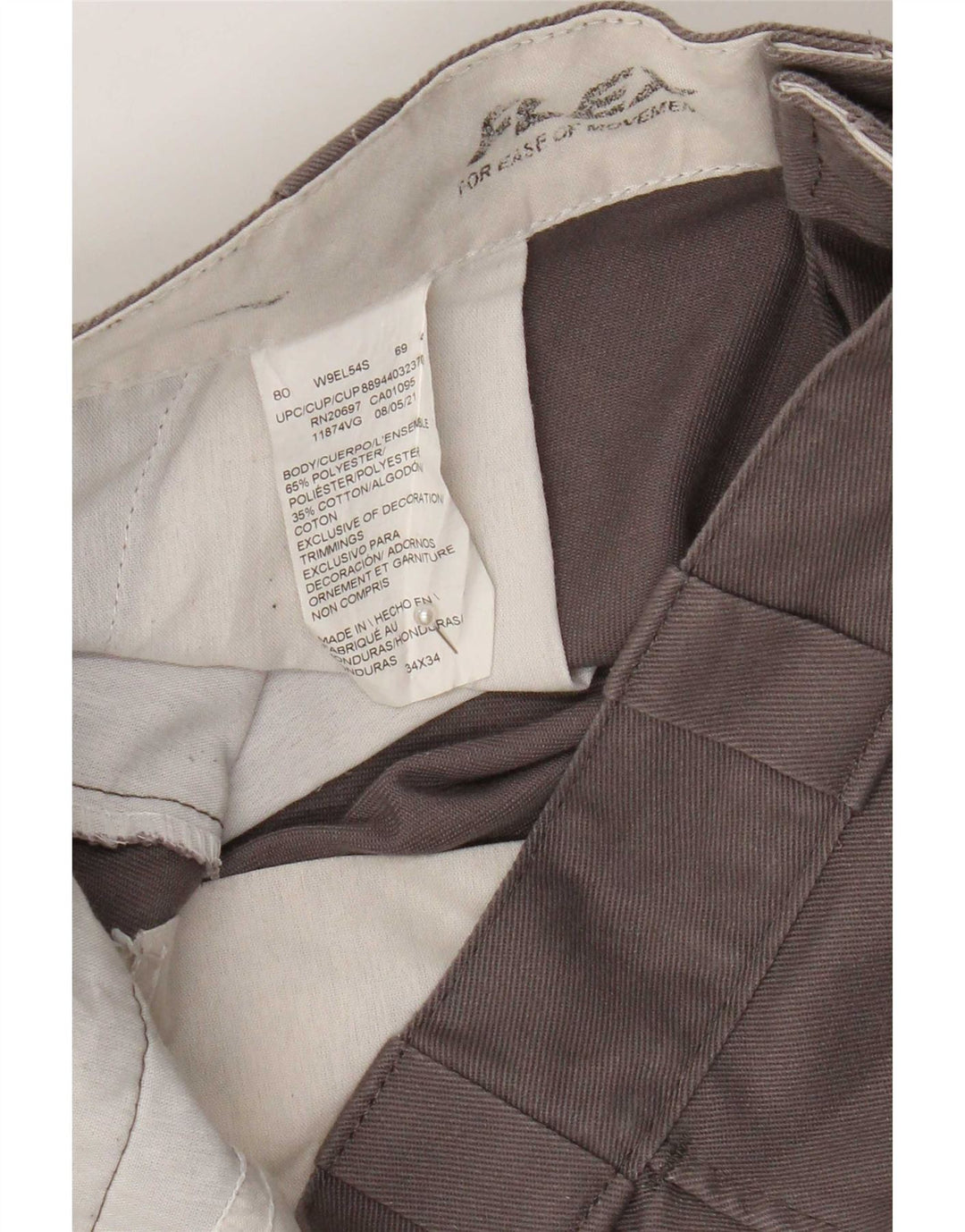 Dickies Straight Chino-bukser til mænd W34 L34 Grå polyester