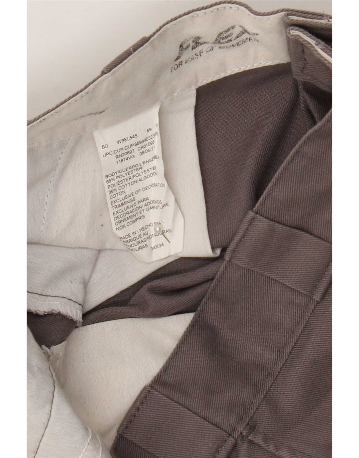 Dickies Straight Chino-bukser til mænd W34 L34 Grå polyester