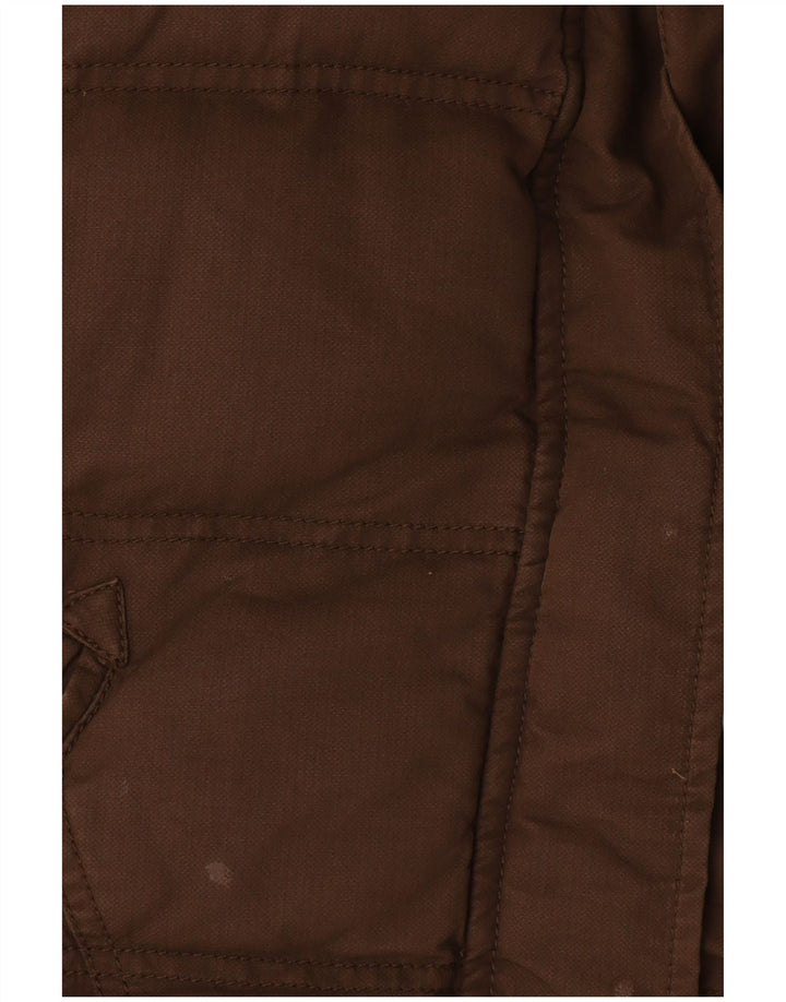 Fat Face Dame Polstret Gilet UK 14 Stor Brun Bomuld