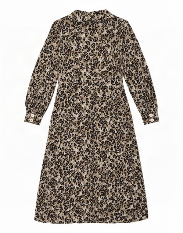 Marks & Spencer skjortekjole til kvinder UK 12 Medium Brown Animal Print