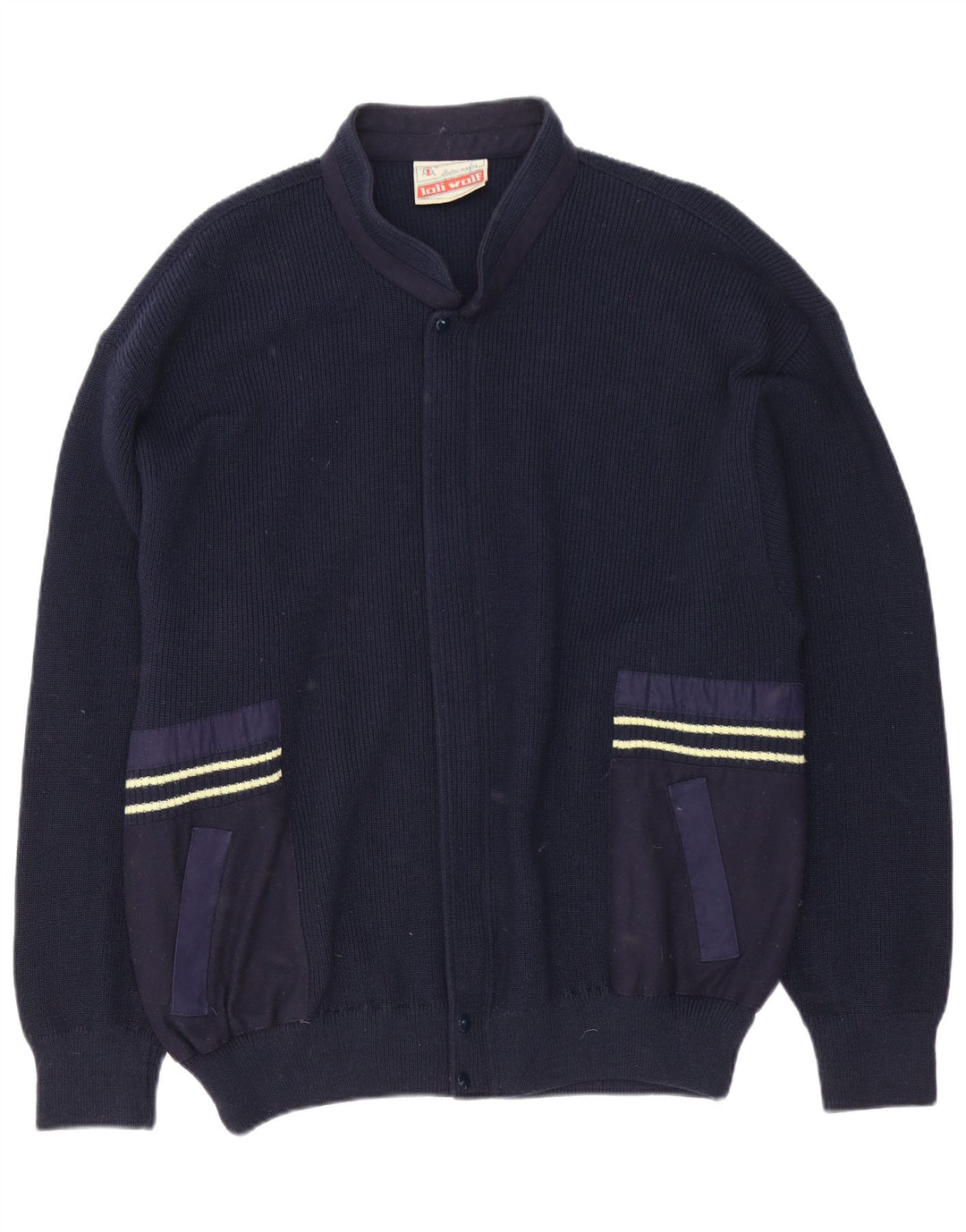 Loli Wolf Herre Regular Fit Cardigan Sweater Medium Navy Blue Uld