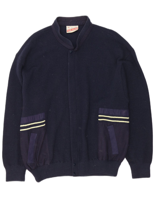 Loli Wolf Herre Regular Fit Cardigan Sweater Medium Navy Blue Uld
