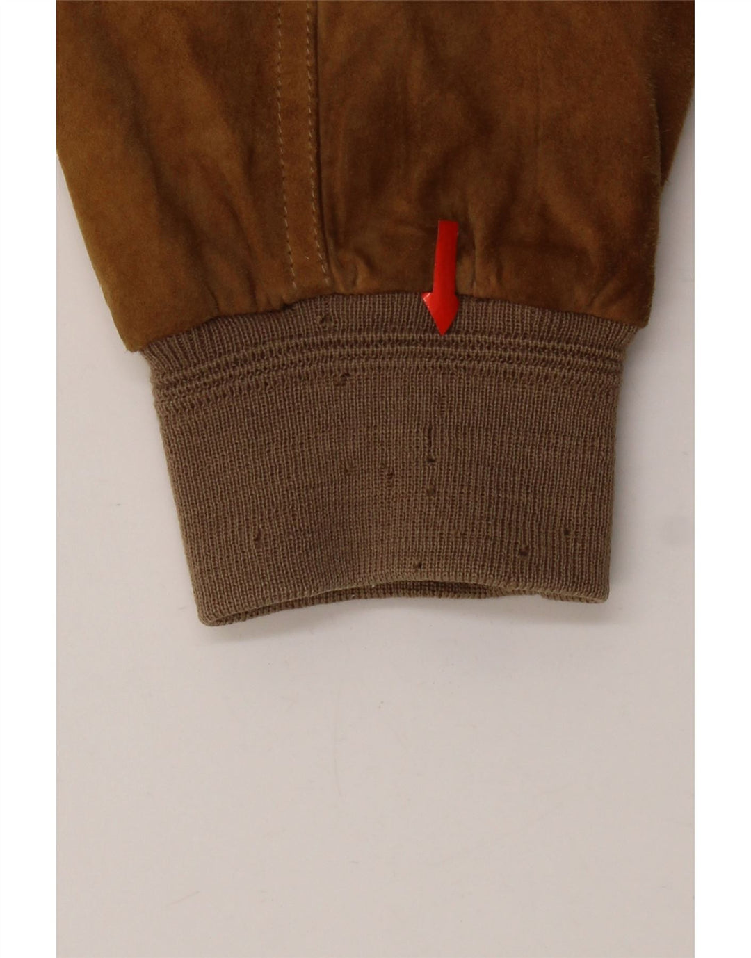 Vintage herre ruskind bomberjakke UK 42 XL beige læder