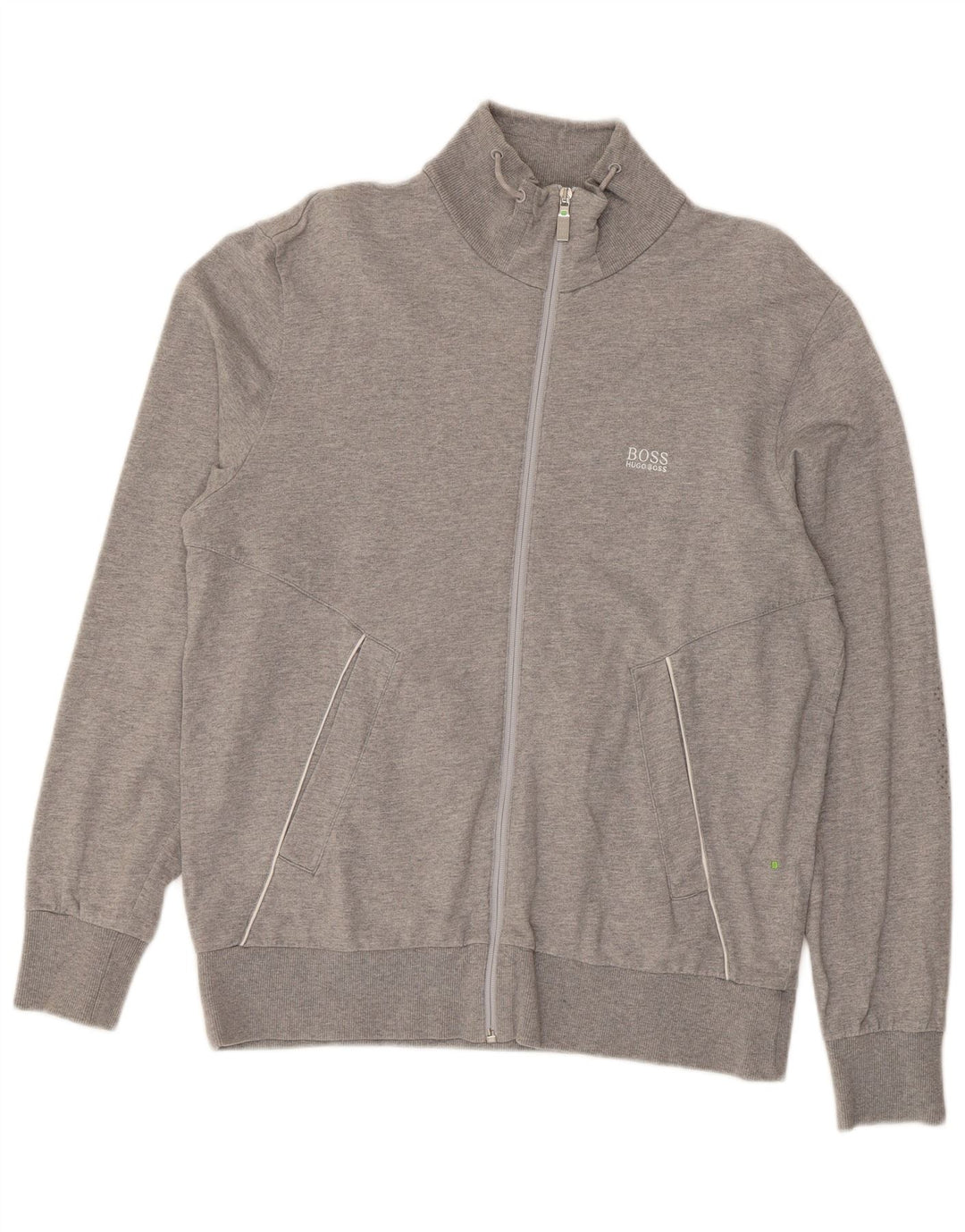 HUGO BOSS Mens Tracksuit Top Jacket Large Grey Cotton