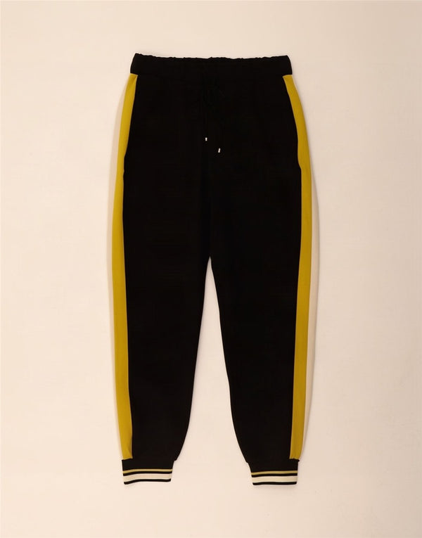 Zara Womens Tracksuit Trousers Joggers UK 8 Small Black Colourblock