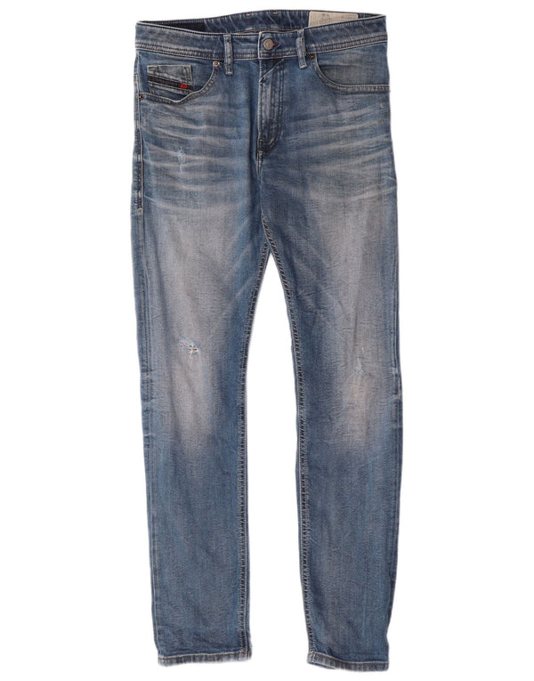 Diesel Herre Thommer Distressed Slim Skinny Jeans W31 L32 Blå Bomuld