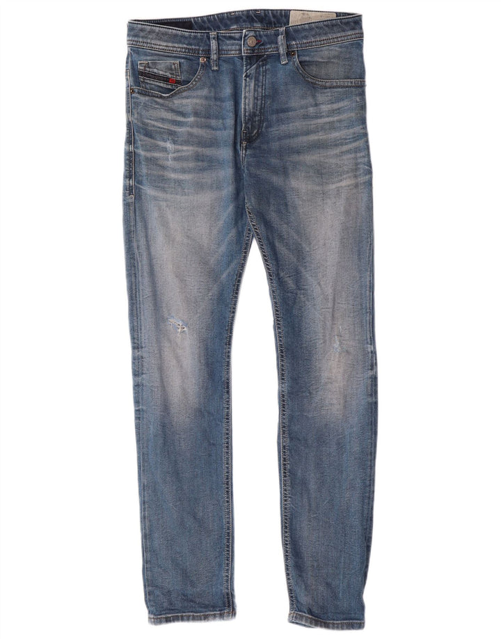 Diesel Herre Thommer Distressed Slim Skinny Jeans W31 L32 Blå Bomuld