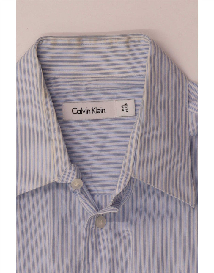 Calvin Klein Herreskjorte Størrelse 15 1/2 Medium Blå Stribet Bomuld